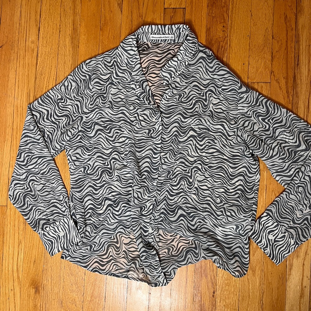 Abercrombie Sheer Patterned Button-Down - image 1